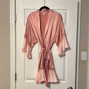 Victoria’s Secret satin and lace ruffle robe NWOT